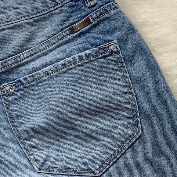 High Rise Cutoff Shorts Denim Distressed Ripped Kancan Size Medium Destroyed - Picture 7 of 9